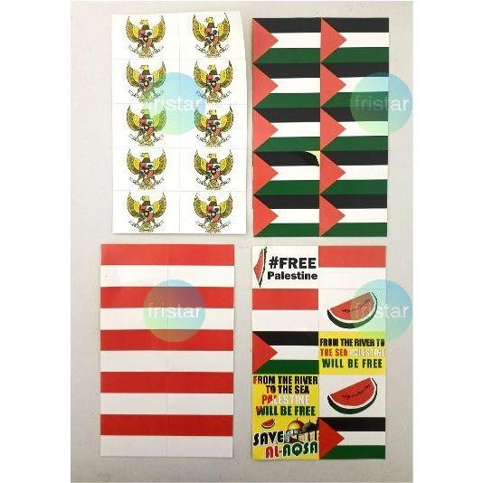 

Stiker indonesia merah putih bendera indo garuda palestina pipi muka wajah sticker setiker tempelan