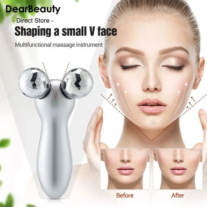 EMS Face Vibration Massage Roller Double Chin Removal Facial Lifting