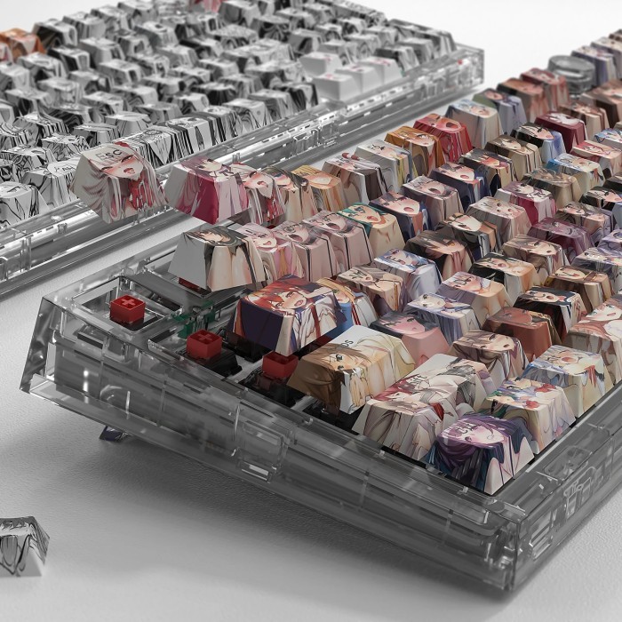 Double shot pbt Backlit Keycaps Anime Keycaps For Mechanical Keyboard