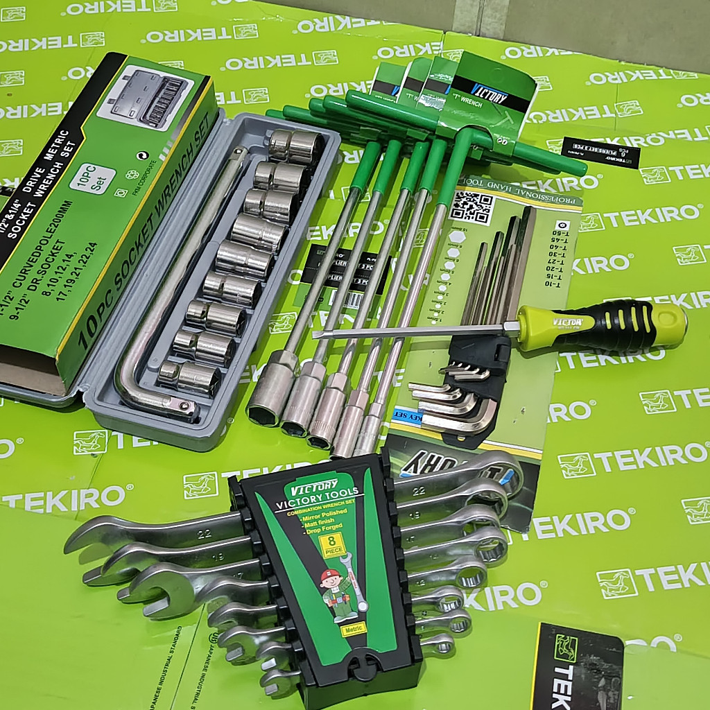 Promo Paket Lengkap / Alat Kunci Motor / Alat Bengkel / Kunci Pas / Sok Shock / Tools Set Victory