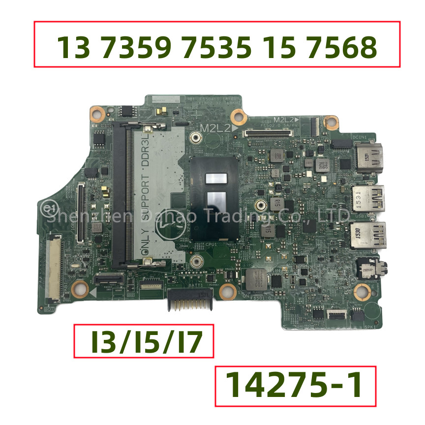 14275-1 Mainboard For DELL Inspiron 13 7359 7535 15 7568 Laptop Motherboard With Core I3 I5 I7 CPU D