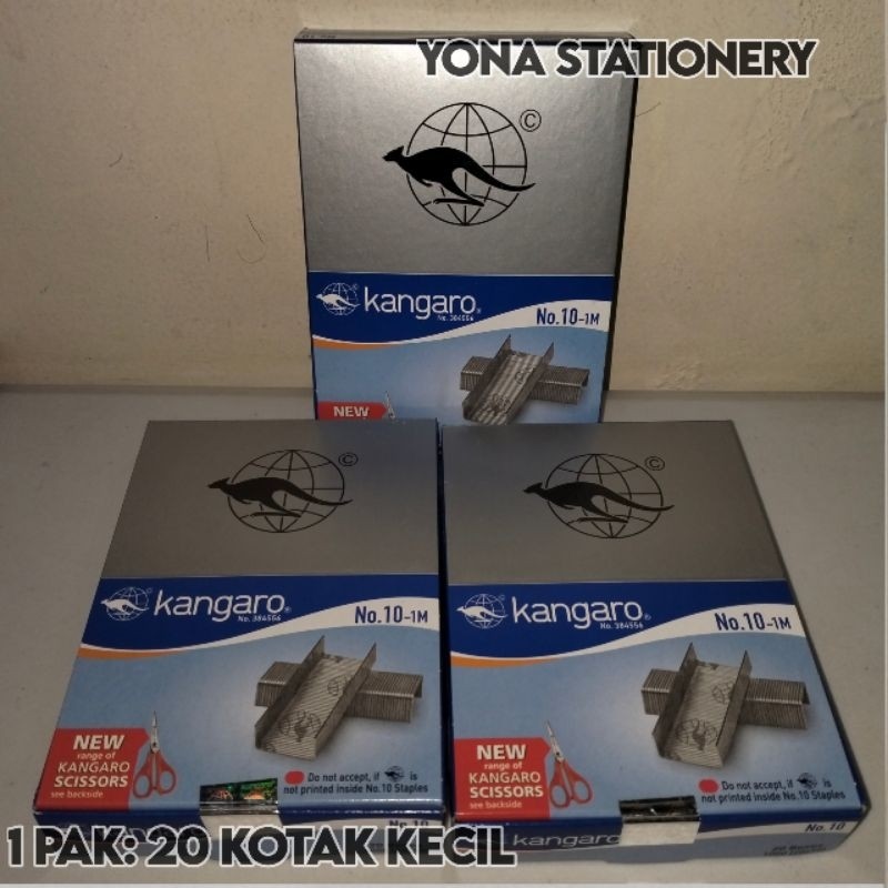 

Isi Staples Kangaro No.10 | 1 Pak: 20 Kotak Kecil