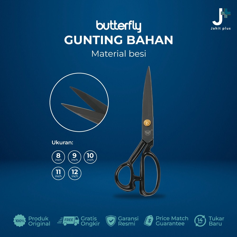 

Gunting Potong Bahan Kain Tailor Butterfly / Gunting Tailor Ukuran 8" 9" 10" 11" 12" Inch Original