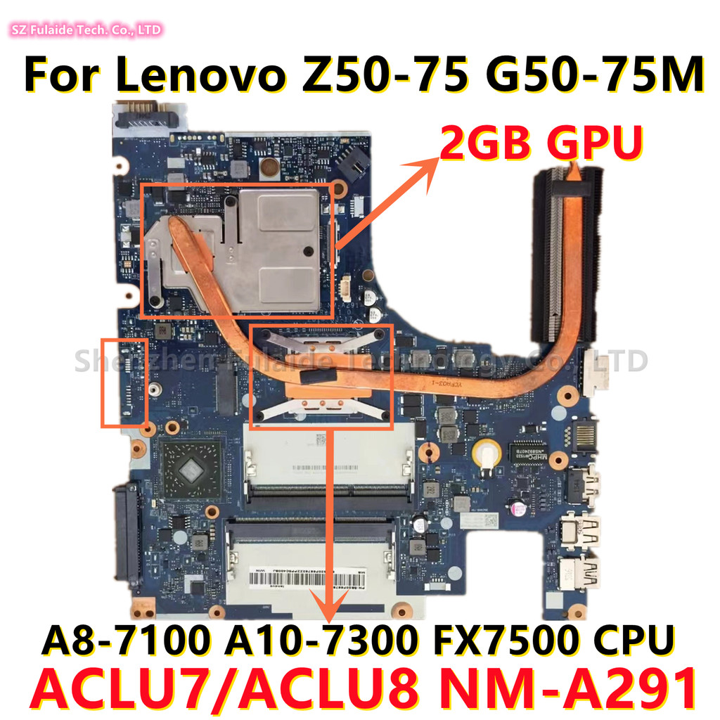 For Lenovo Z50-75 G50-75M Laptop Motherboard ACLU7/ACLU8 NM-A291 Mainboard With AMD A8 A10 FX7500 CU