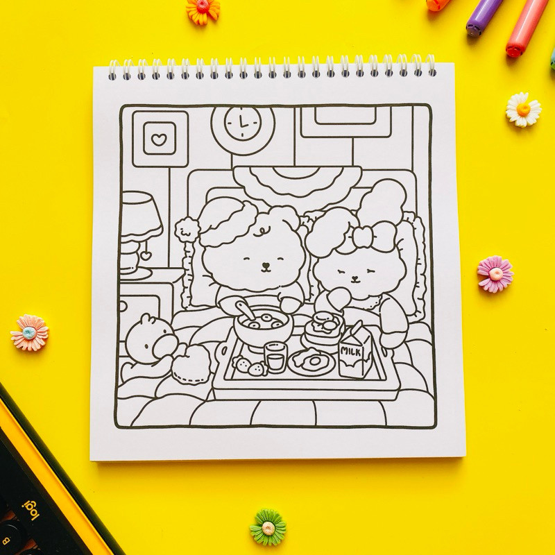 

[READY] Romantic Vibes Fuzzy Buddies Coloring Book
