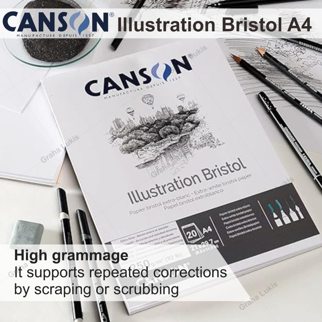 

[READY] Buku Gambar Canson Bristol Pad 250 GSM A3 / A4