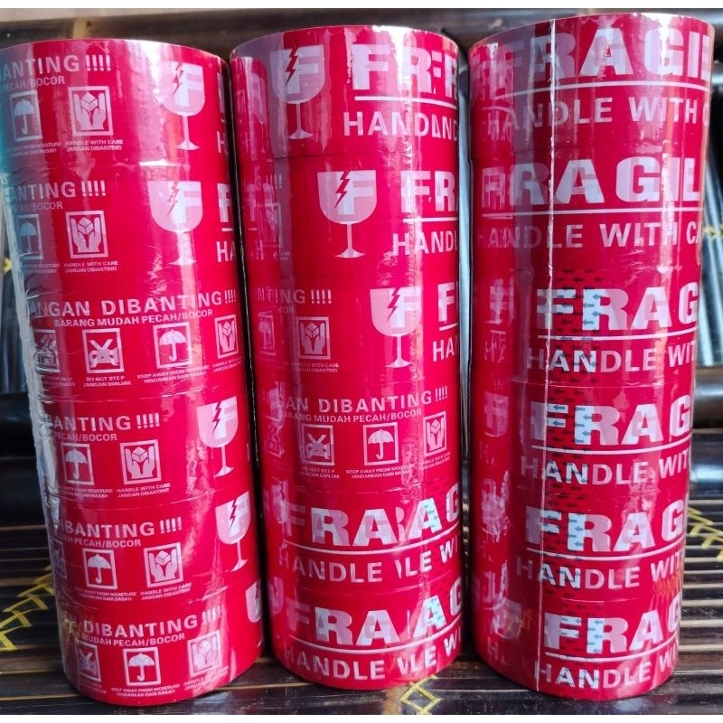 

JH8 LAKBAN FRAGILE 6PCS 48MM X 100YARD LAKBAN JANGAN DIBANTING MERAH / PUTIH