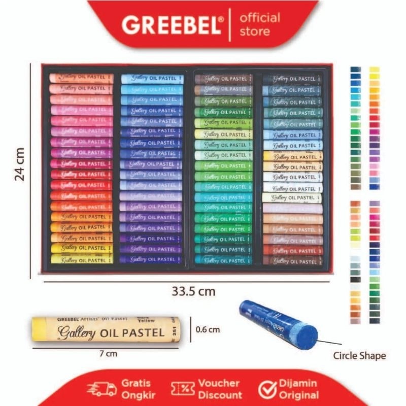 

[READY] Greebel Artist Oil Pastel Crayon 72C / Crayon Greebel 72 warna