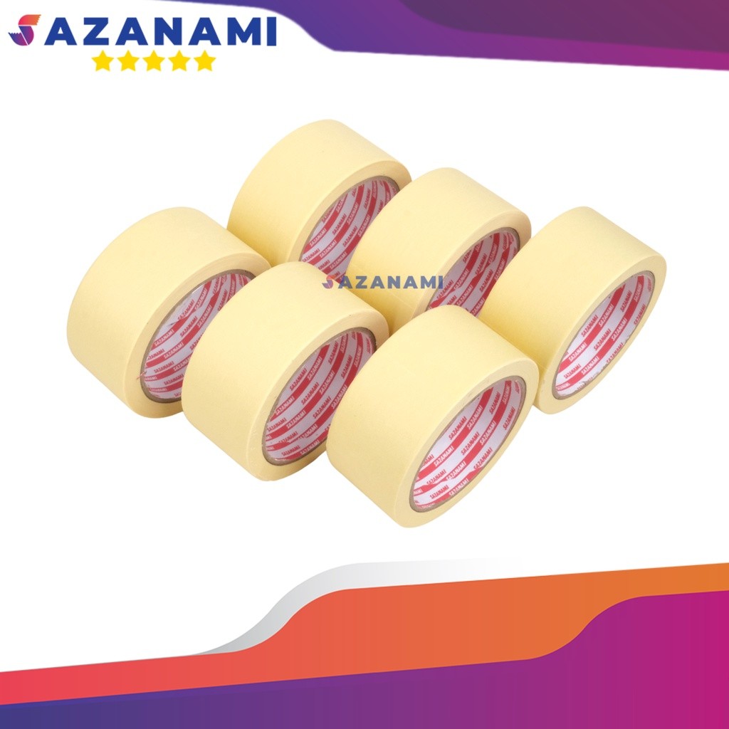

JH8 Lakban Kertas Masking Tape 2" 48mm x 27m Sazanami Tape isolasi kertas