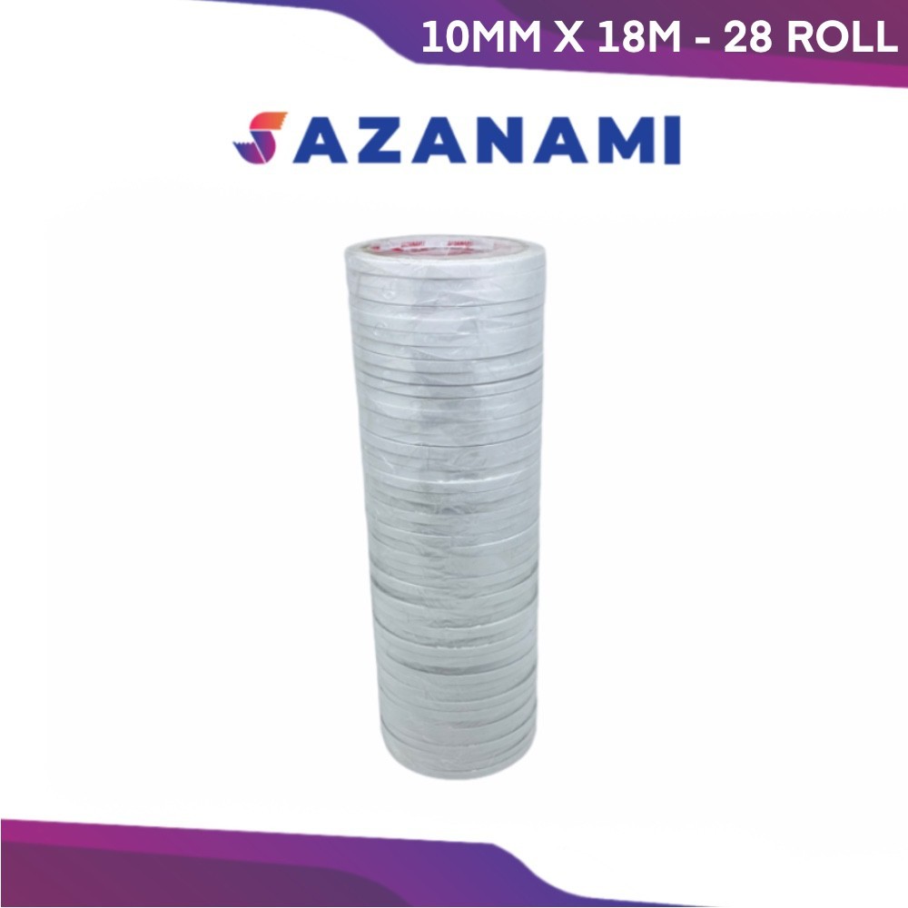 

JH8 DOUBLE TAPE 10MM x 18 METER DOUBLETAPE KERTAS PUTIH SAZANAMI ISI 28ROL
