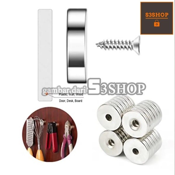 (Expert) Magnet NEODYMIUM SUPER KUAT N52 Koin Cincin Ring Baut Magnet Lubang