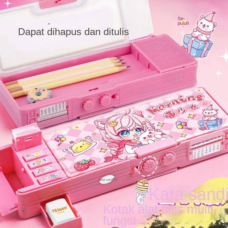 

JH8 Kotak alat tulis gadis Kotak pensil kata sandi multi-fungsi wanita yang cocok untuk siswa kelas