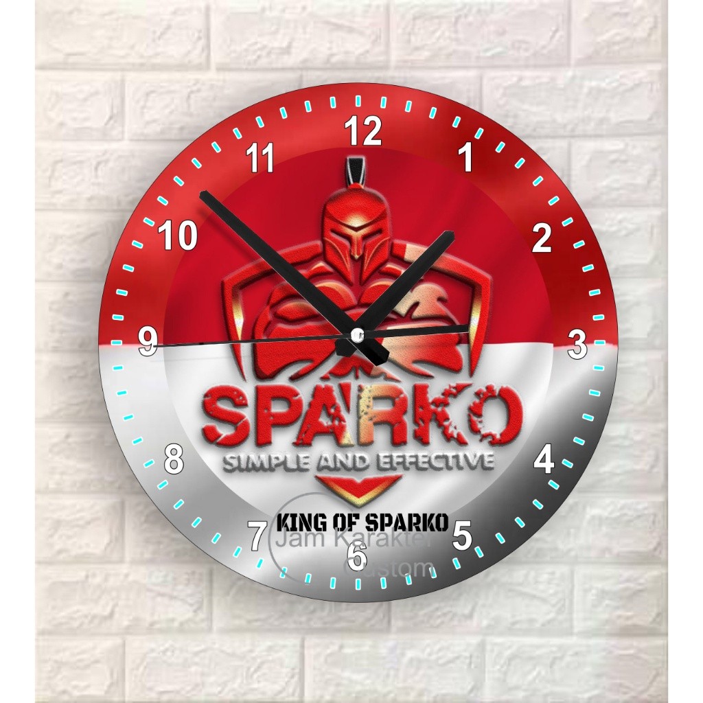 Promo jam dinding karakter Kayu Logo Sparko King Of Sparko
