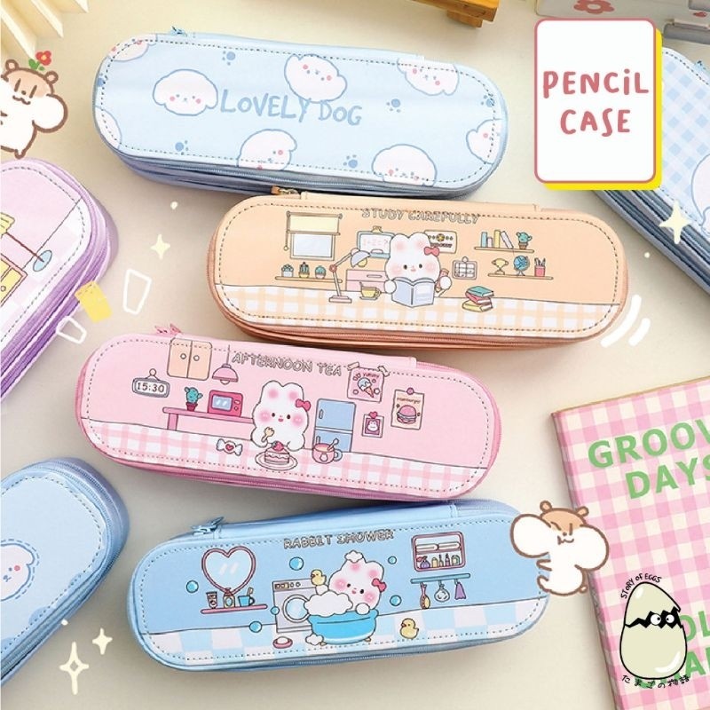 

JH8 Tempat Pensil 2 Layer /Kotak Pensil Alat Tulis Style Korea / Pouch Pancil case waterproof -KP020