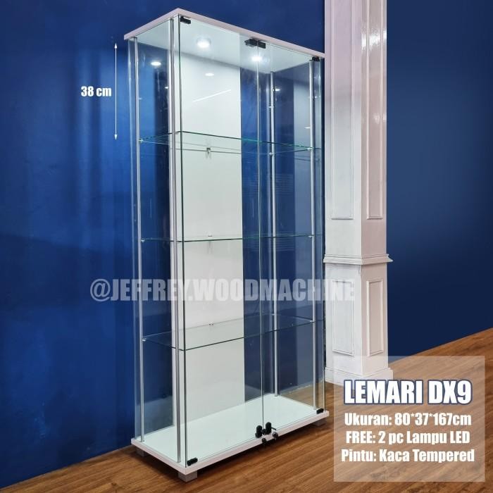 RAK DISPLAY DX9 BESAR FIGURE HOBBY ETALASE 2 PINTU KACA PAJANG LEMARI