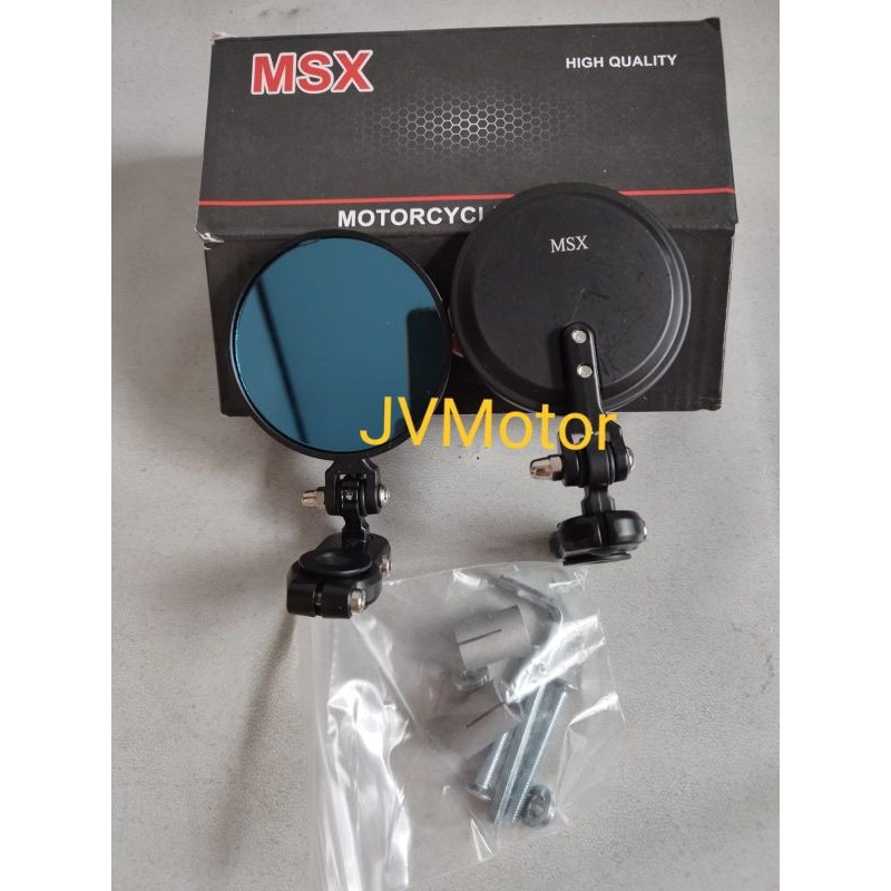 spion jepit bulat stang Supermoto CRF 150 -KLX 150 kaca biru