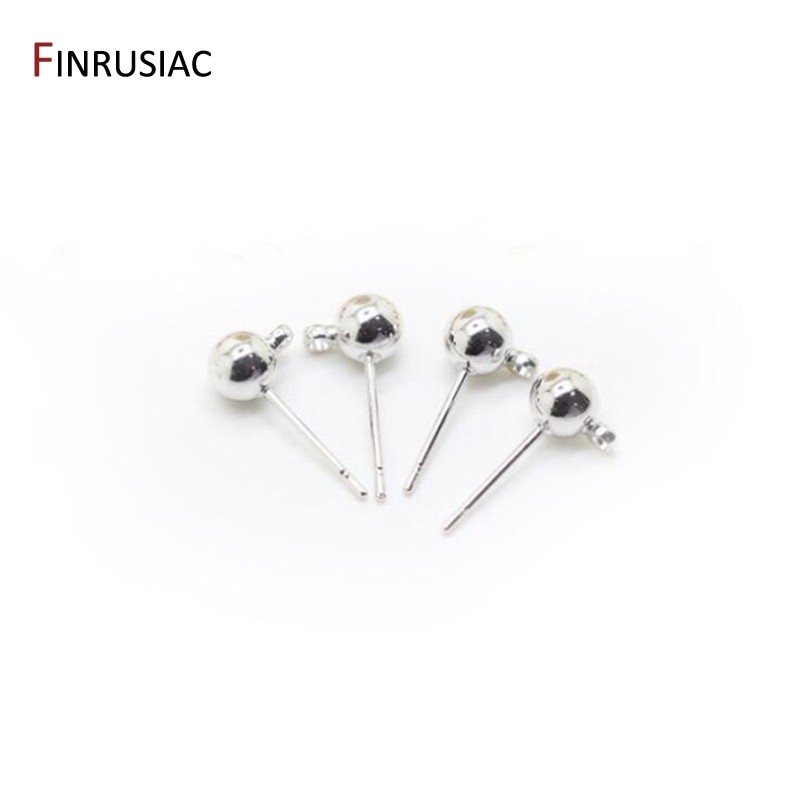 Diy Handmade Earrings Accessories Material Brass Metal 14K Gold Plated 3Mm 4Mm 5Mm Ball Beads Post