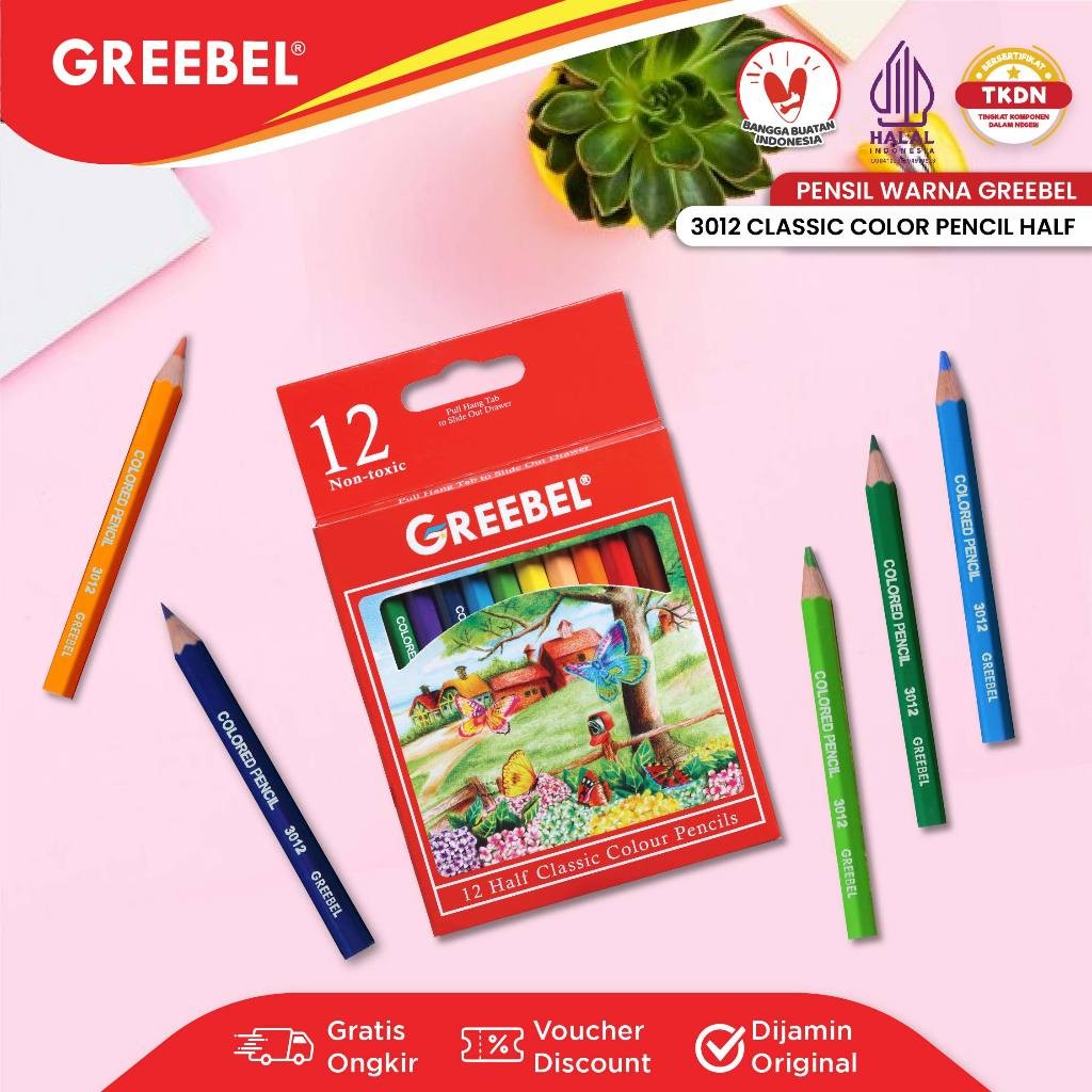 

GREEBEL Pensil Warna / Pensil Warna 12C / Pensil Warna 3012 Half12 Warna