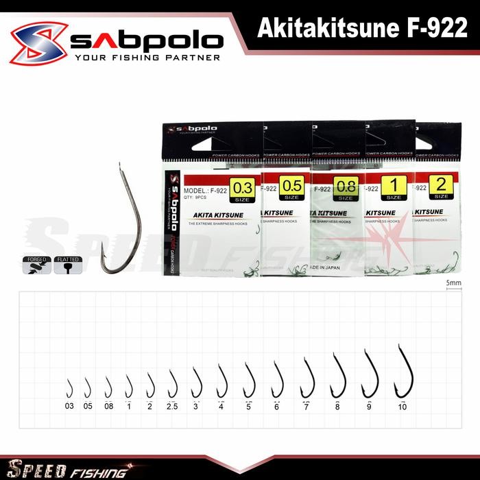 (Expert) Kail Pancing Sabpolo Akitakitsune F-922 Mata Kail Pancing Non Lubang