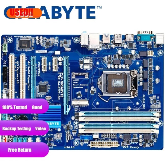 GIGABYTE GA-Z77P-D3 Desktop Motherboard Z77 Socket LGA 1155 i3 i5 i7