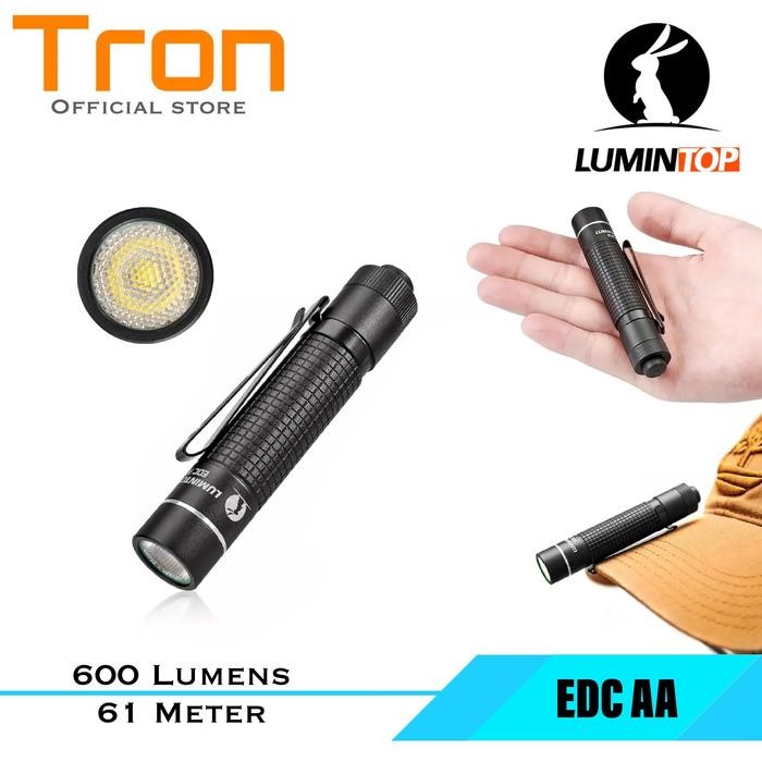 LUMINTOP EDC AA Flashlight Senter LED 600 Lumens 61 Meter