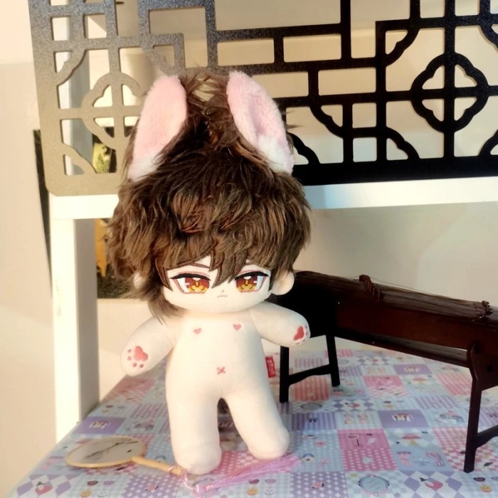 Genshin Impact 20cm Zhongli Cute Beast Ear Plush Cotton Doll Body