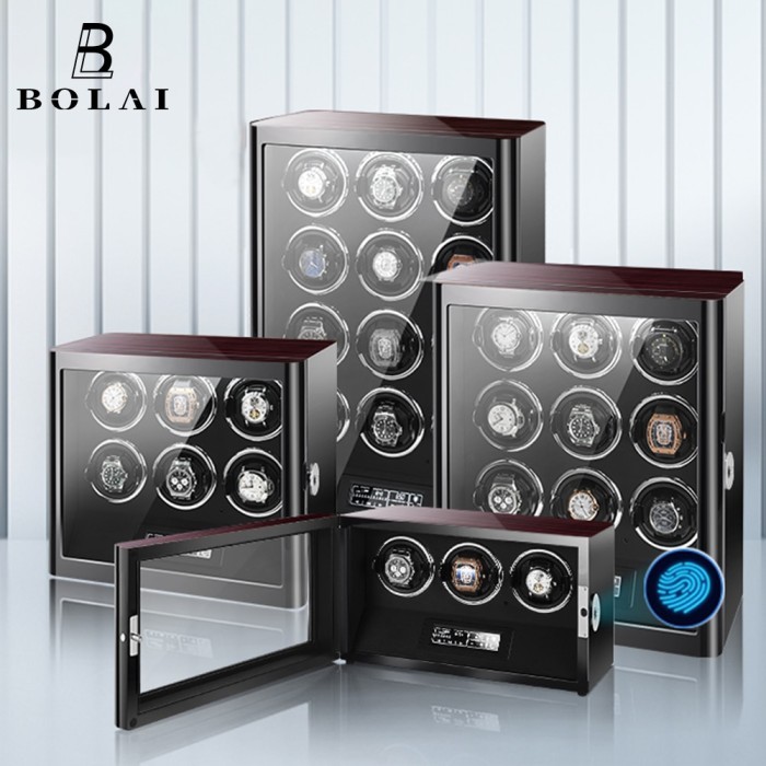 Wood Watch Box Luxury Automatic Watch Winder Safe Box with Mabuchi