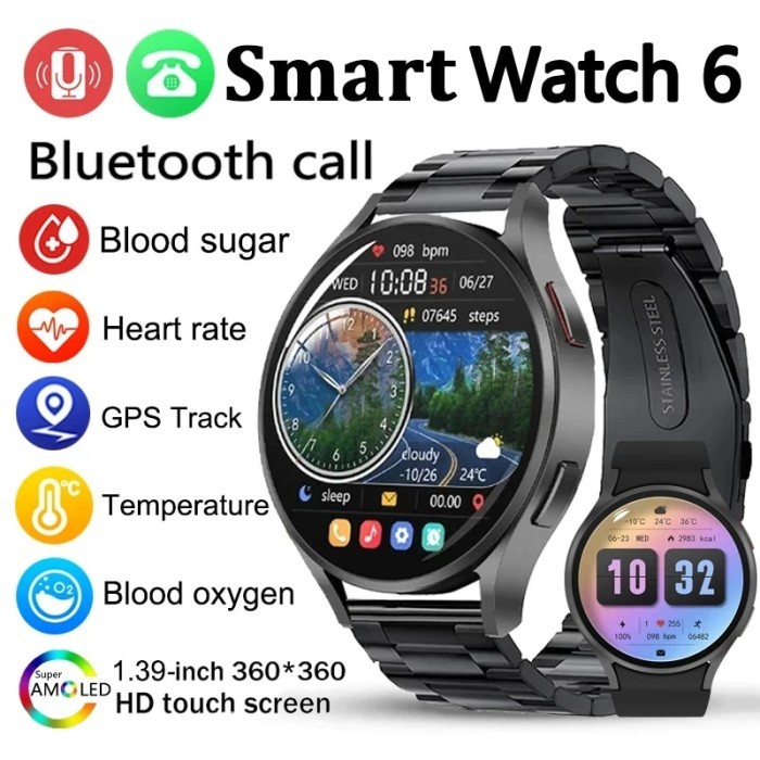 2024 GPS Track Smart Watch 6 Smart Watch Men Always Display IP68