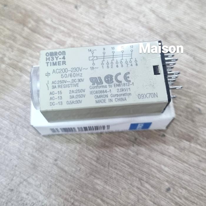 TIMER OMRON H3Y-4 60S 220VAC + SOCKET ORIGINAL MINI TIMER OMRON H3Y4 TERLARIS