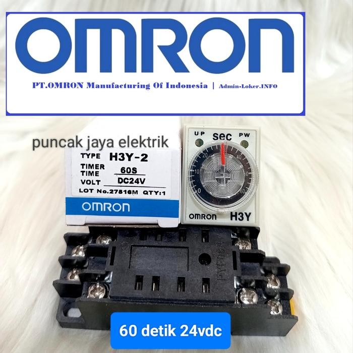 TIMER OMRON ORIGINAL H3Y2 60 DETIK 8 KAKI PLUS SOCKET/TIMER OMRON H3Y 2