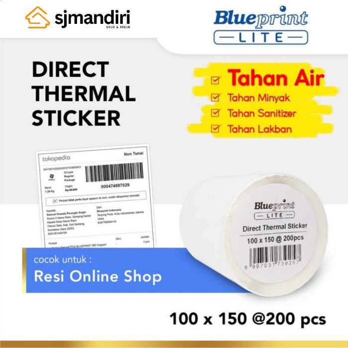 

Gilang_Store Blueprint Lite Direct Thermal Sticker Label 100 x 150 isi 200