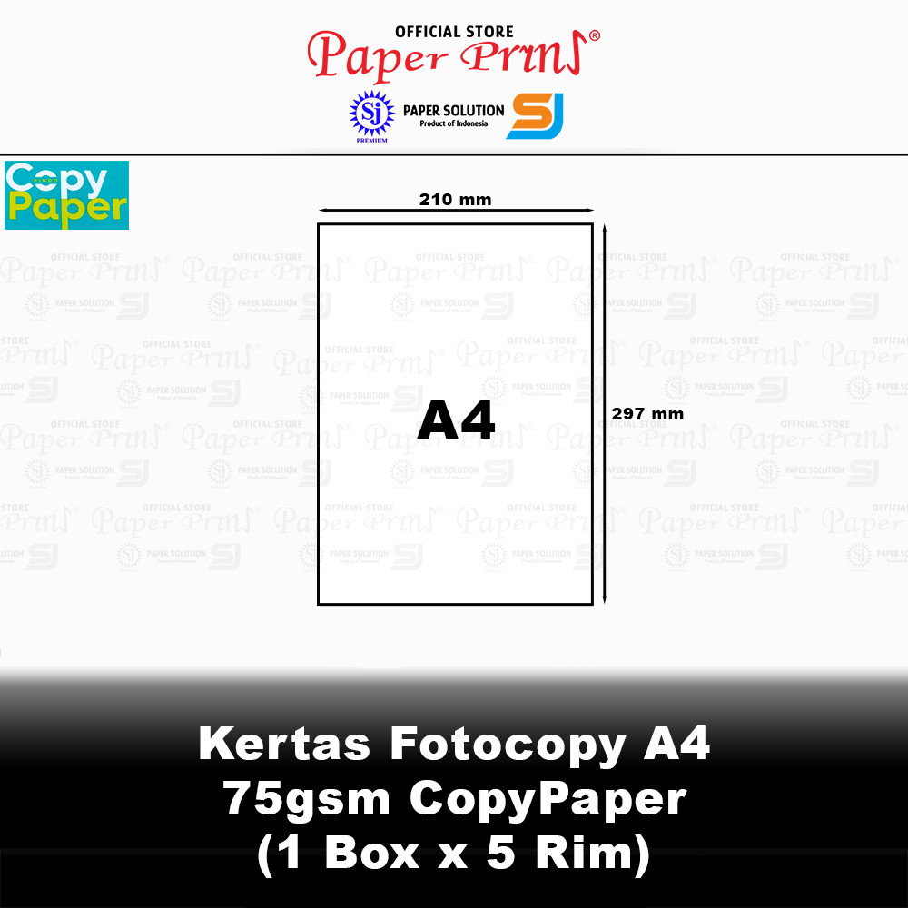 

Kertas Fotocopy HVS A4 75gr CopyPaper 1 Box isi 5 Rim