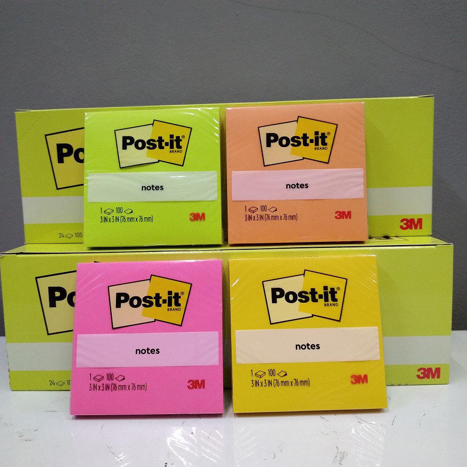

3M Post It Super Sticky Notes 654-24ASST 1 box isi 24 pad