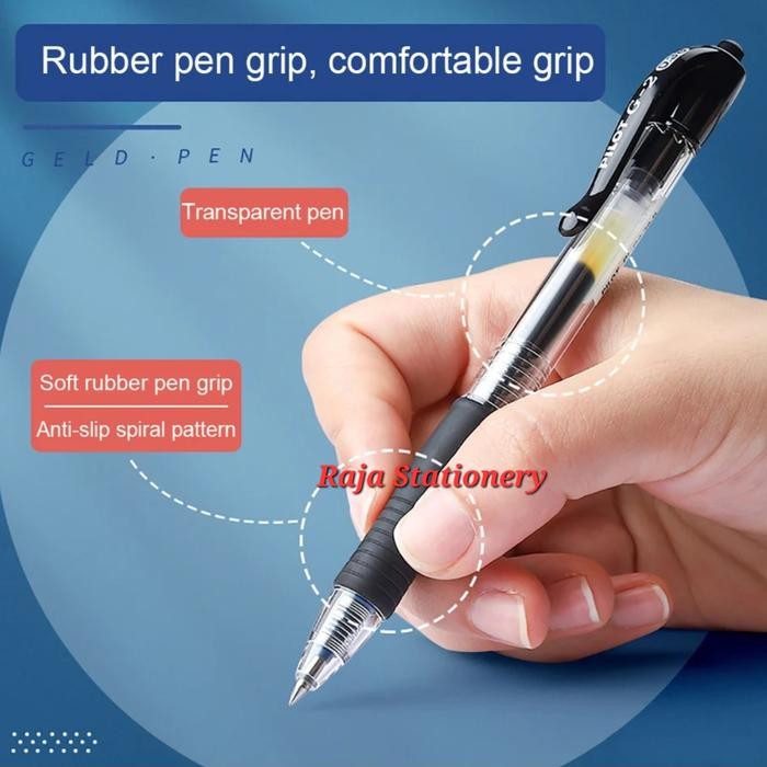 

Ready JT Pilot Pen G2 0.5 0.7 Gel Clicker Black Blue Red / Pen Pilot G2 Hitam Biru Merah Cetek