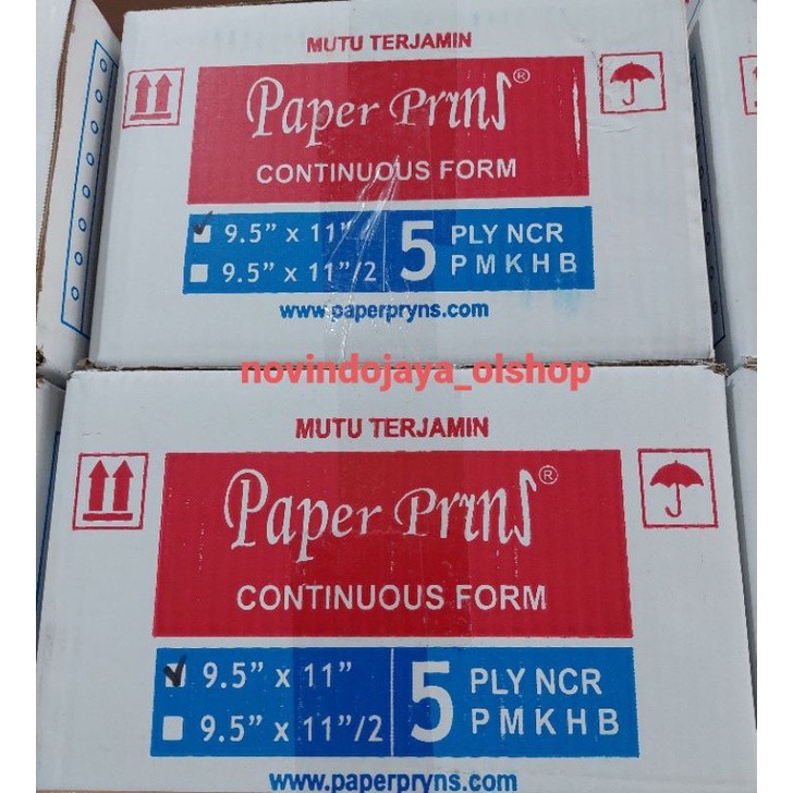 

Continuous Form 5 Ply PAPERYNS 9.5 X 11 - Kertas Komputer Murah
