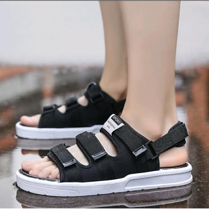 ZEVANIASHOES- SANDAL GUNUNG PRIA STRAP TRENDY SANDAL KASUAL PUTIH HITAM SENDAL