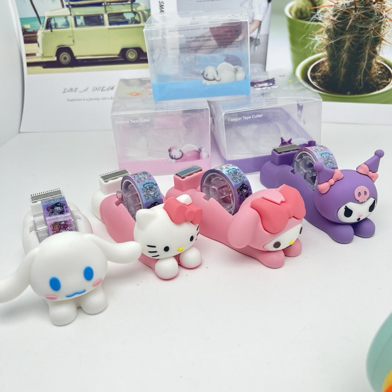 

Tempat Solatip Isolasi 3D Lucu Motif Sanrio Tape Dispenser Kuromi Melody Cinnamoroll Hello Kitty