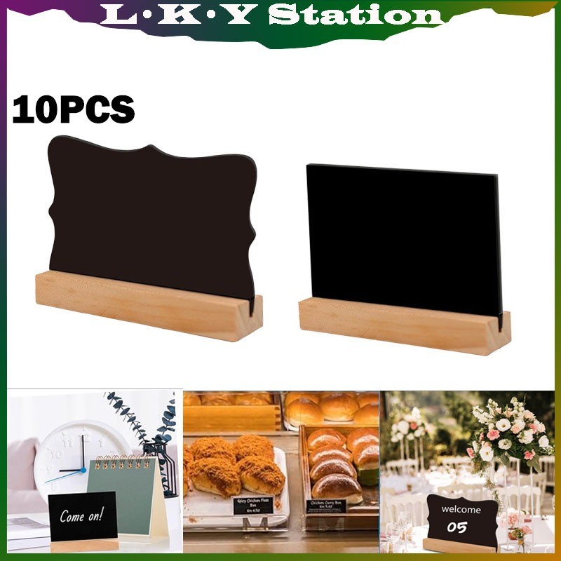 

10pcs/Set Papan Tulis Kapur Kecil Papan Hitam Kapur Cafe Mini Chalkboard Mini Black Board-Dekorasi