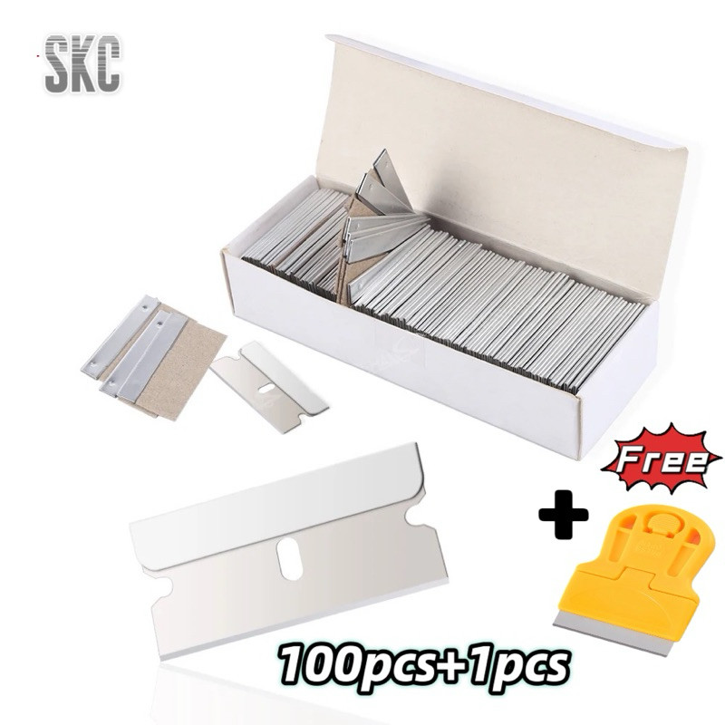 

100+1Pcs REFILL PISAU SILET PENGUPAS STIKER MATA PISAU MATA PLASTIK BLADE RAZOR STIKER MOBIL