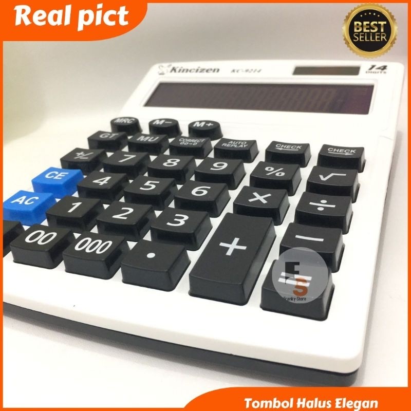

Kalkulator Calculator Dagang Dekstop 14 Digit Ukuran Body Angka Layar Besar Big Display Chek Cek