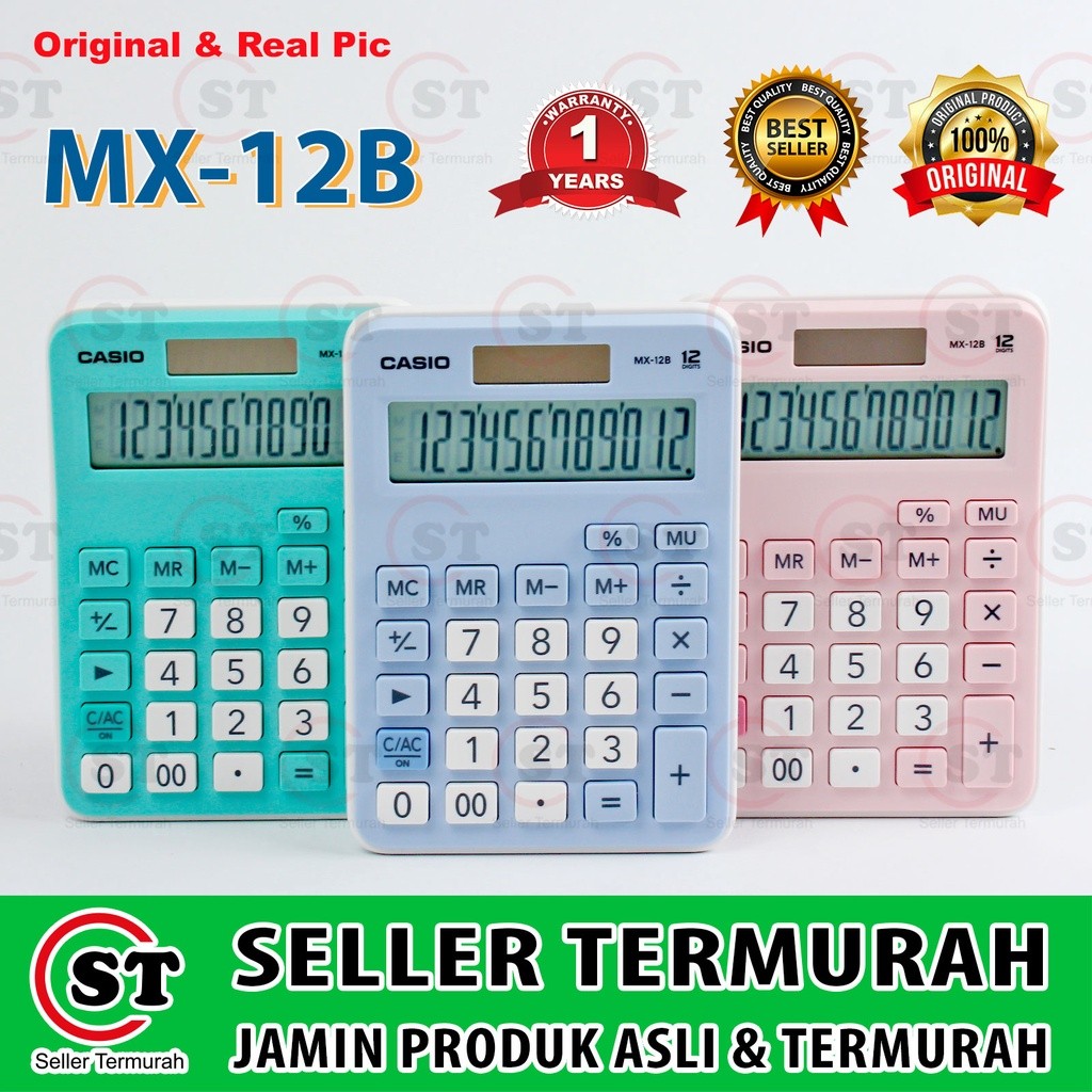 

CASIO 12 DIGIT KALKULATOR CALCULATOR ALAT HITUNG MESIN HITUNG FANCY KANTOR OFFICE FANCY DELIGHT