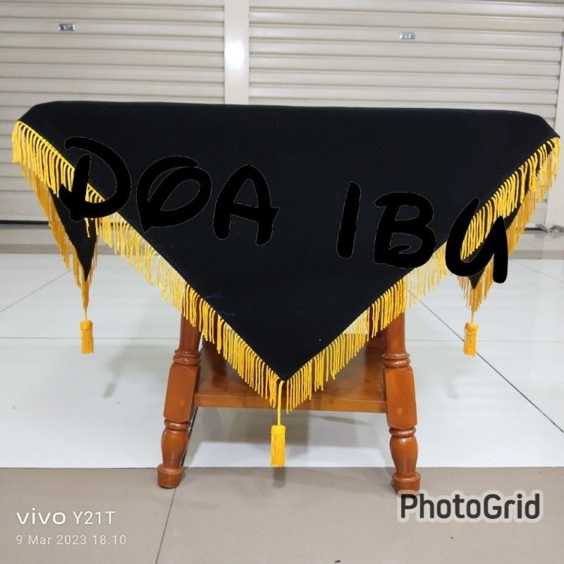 

best seller alas baki paskibra alas baki upacara bendera pake rumbai warna hitam polos ready stock