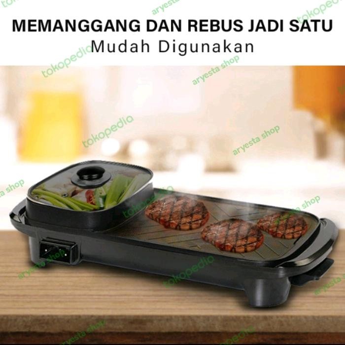PREMIUM grill shabu elektrik 2in1 panggangan barbeque
