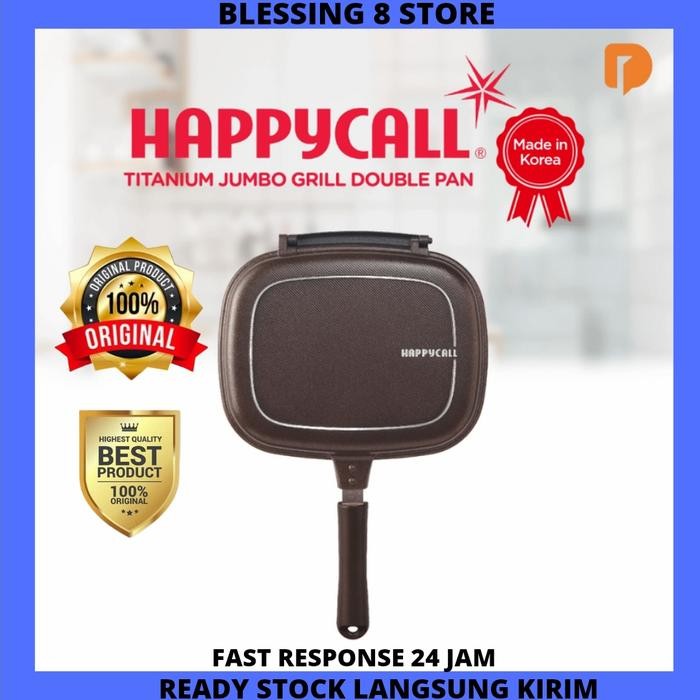 PREMIUM HAPPY CALL TITANIUM JUMBO GRILL DOUBLE PAN Wajan HappyCall Besar ASLI