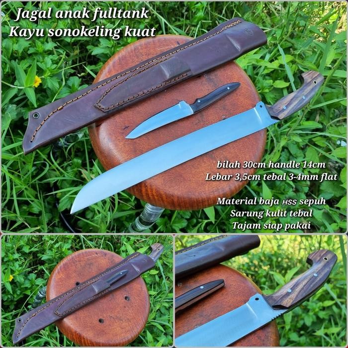 PREMIUM GOLOK SEMBELIH/JAGAL PLUS ANAK BAJA HSS FULLTANK SUPER TAJAM