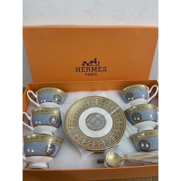 Luxury Hermes Mug Set Gift 18Pcs/ Set Cangkir Mewah Gold Gift Herms