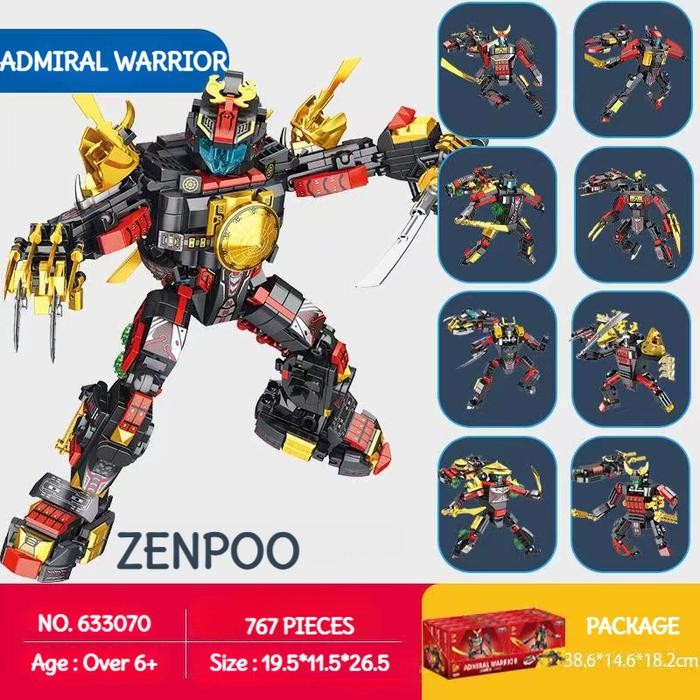 HariProm0,, Transformer Robot 4IN1 8IN1 Mainan Brick Balok Susun PANLOS/SEMBO