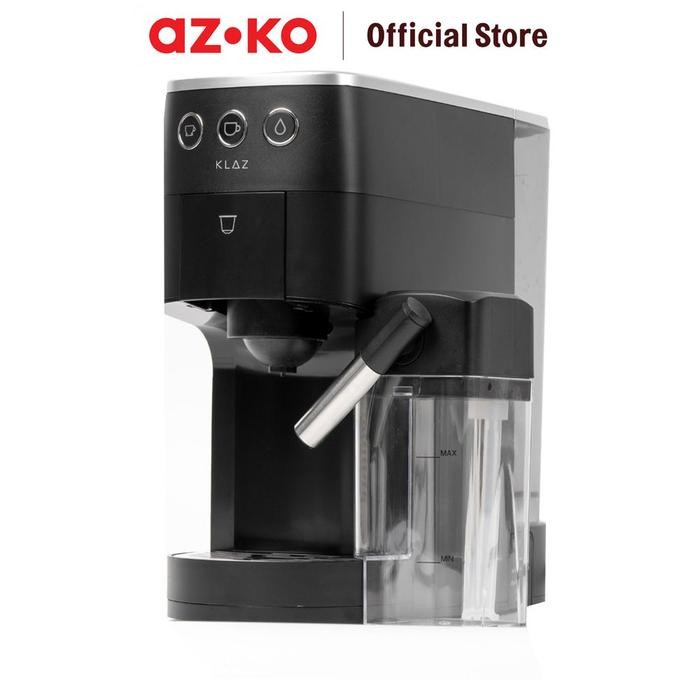 AZKO Klaz Coffee Maker Kapsul Dengan Milk Frother - Hitam Mesin Kopi Espresso Machine Alat Pembuat