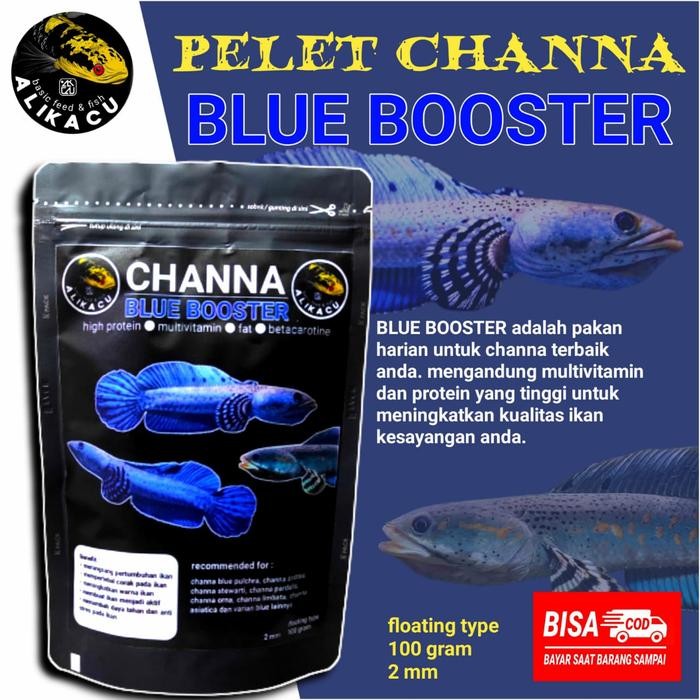 Pawretty- CHANNA BLUE BOOSTER pelet ikan chana blue pulchra 100gr makanan ikan