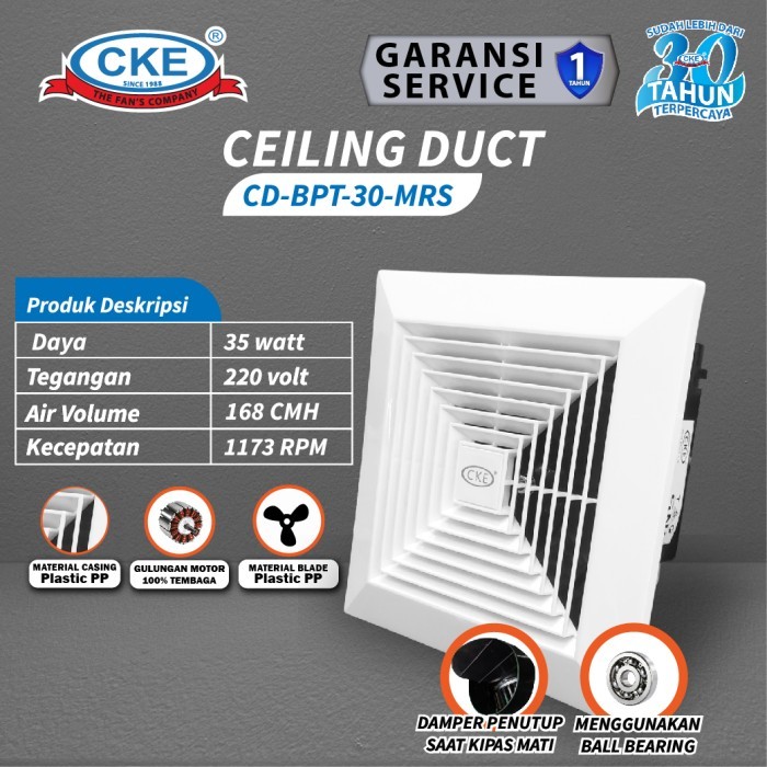 EXHAUST FAN PLAFON 12 INCH KIPAS ANGIN DAK / HEXOS PLAFON CEILING 12"
